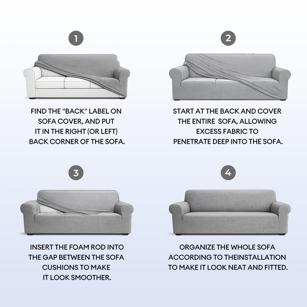 Herringbone Full Coverage Scratch-Resistant Sofa Protection Magic Stretch Cozy Couch Cover