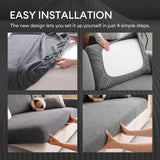 Vertical Stripe Corduroy Anti-Scratch Stretch Full-Cover Sectional Cozy Couch Cover