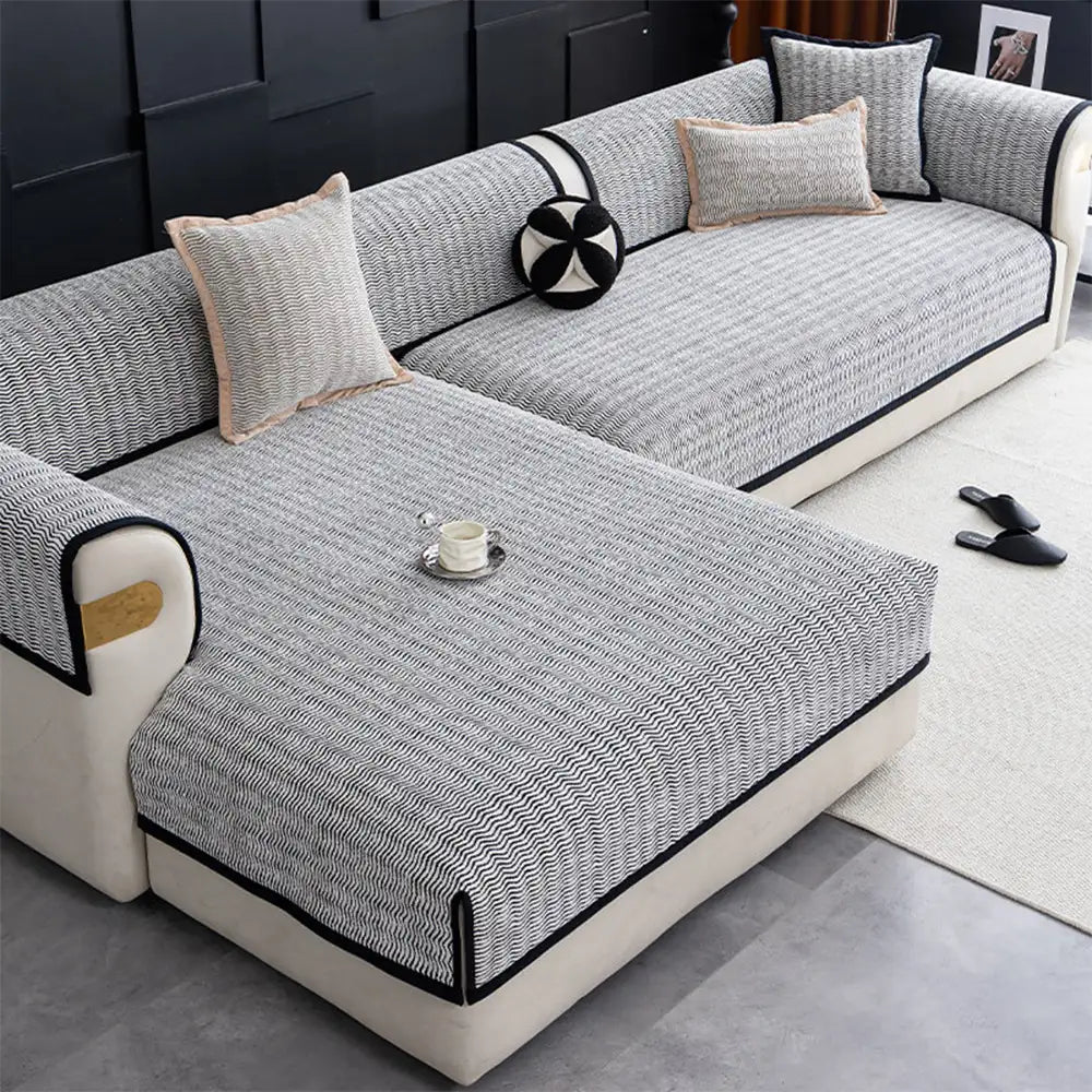 All-Season Chenille Breathable Sofa Protective Non-Slip Stretch Couch Cover