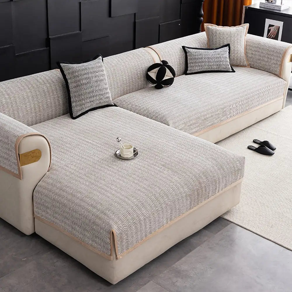 All-Season Chenille Breathable Sofa Protective Non-Slip Stretch Couch Cover