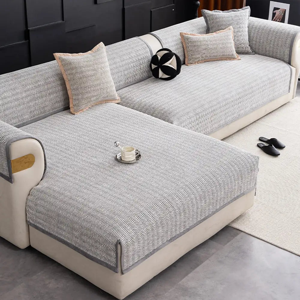 All-Season Chenille Breathable Sofa Protective Non-Slip Stretch Couch Cover