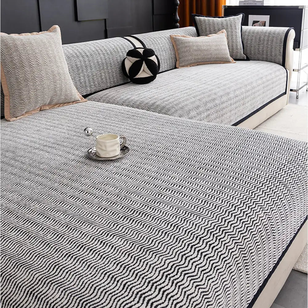 All-Season Chenille Breathable Sofa Protective Non-Slip Stretch Couch Cover