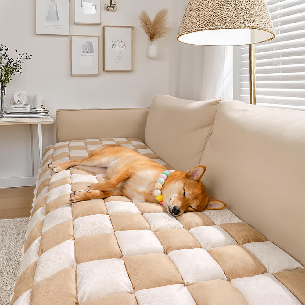 All-Season Plaid Pet Mat Scratch-Resistant Protector Classic Couch Cover