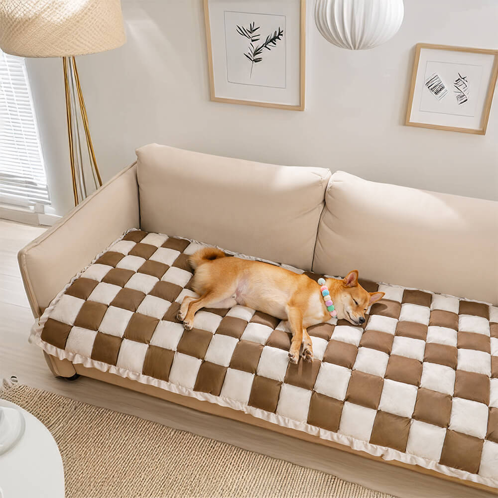 All-Season Plaid Pet Mat Scratch-Resistant Protector Classic Couch Cover
