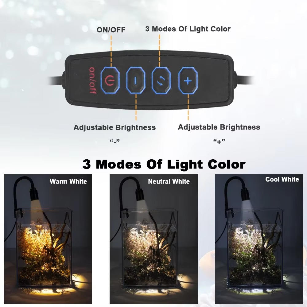 Aquarium LED Light | Adjustable Brightness and Color Modes | Compact Design 2