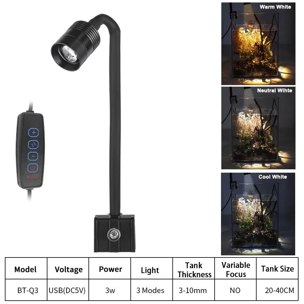 Aquarium LED Light | Adjustable Brightness and Color Modes | Compact Design 7