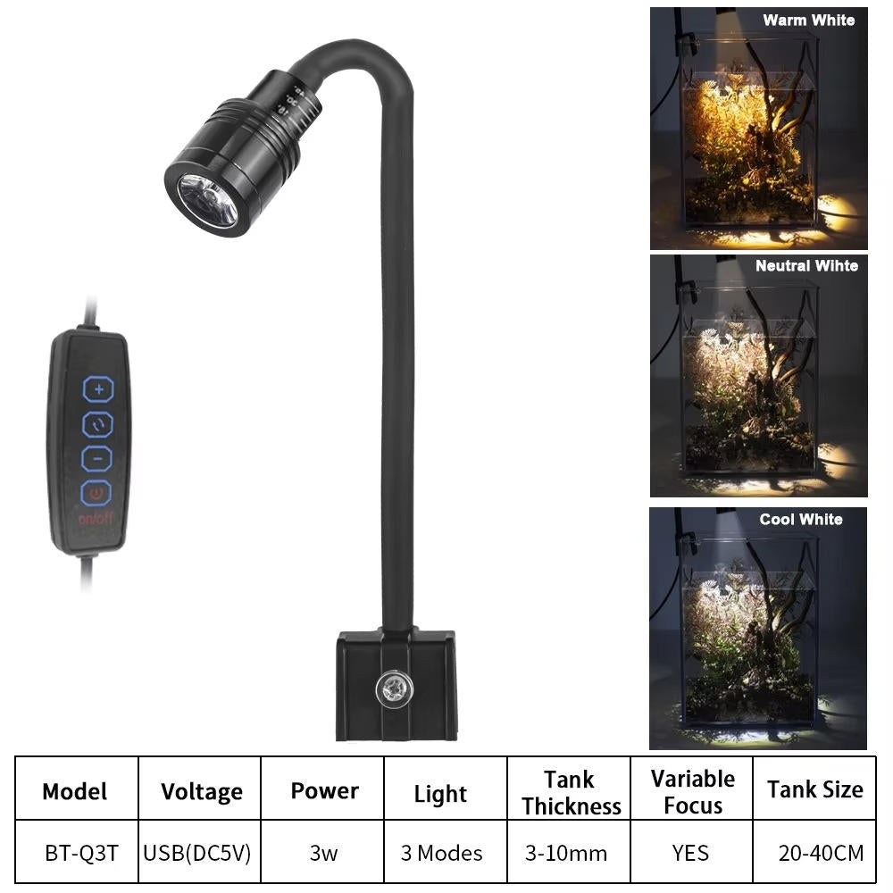 Aquarium LED Light | Adjustable Brightness and Color Modes | Compact Design 8
