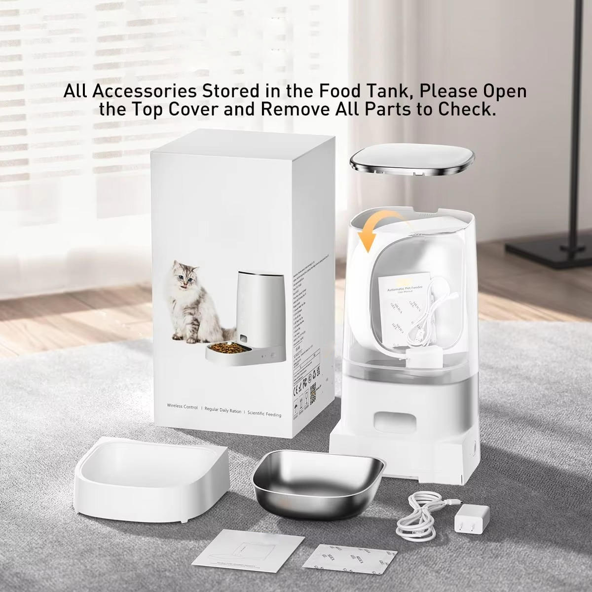 Automatic Cat Feeder | Smart WiFi-Controlled Cat Food Dispenser | Reliable Large Capacity Pet Feeder 6