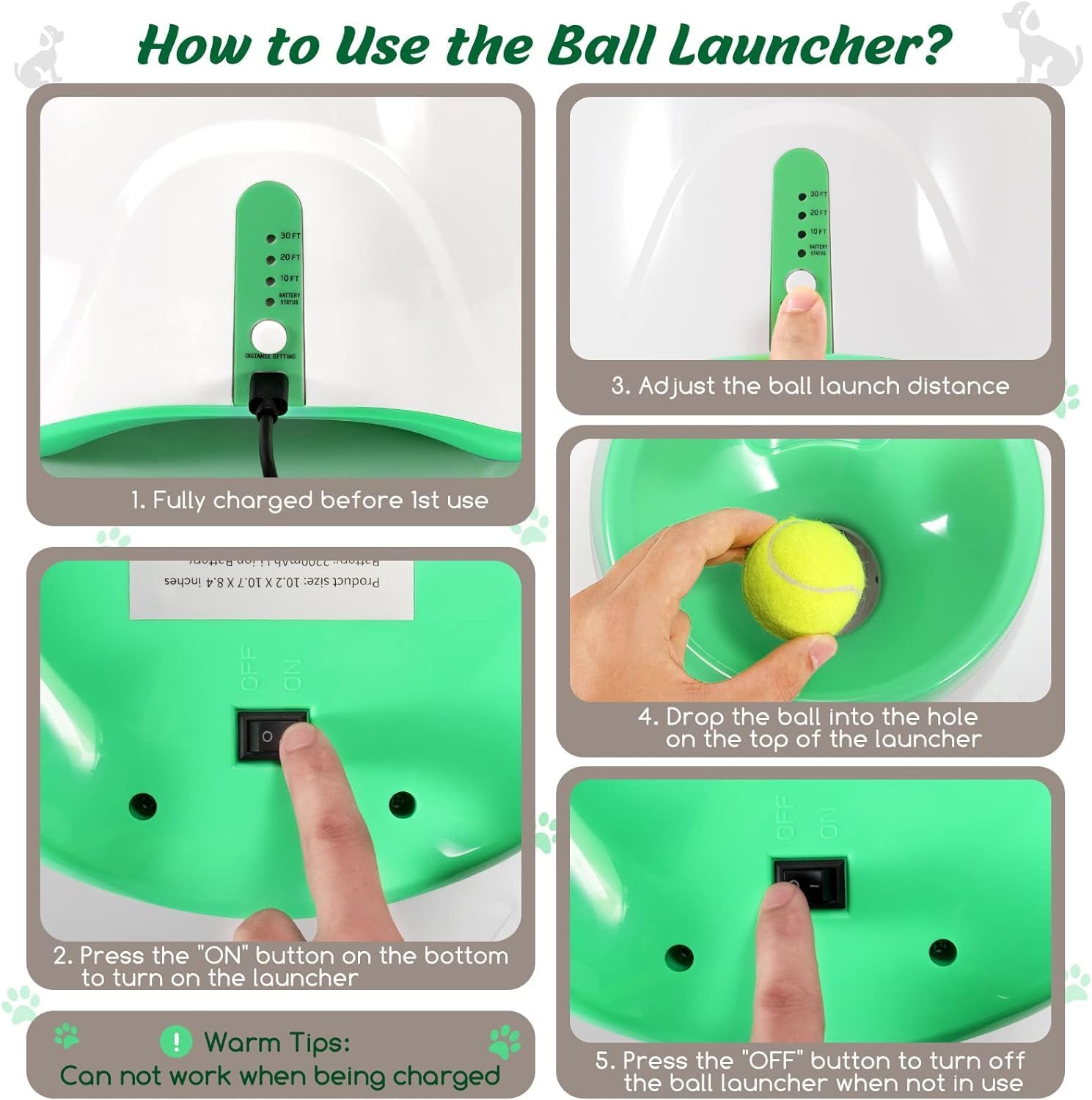 Automatic Dog Ball Thrower | Adjustable Distance Launcher for Small Dogs 4