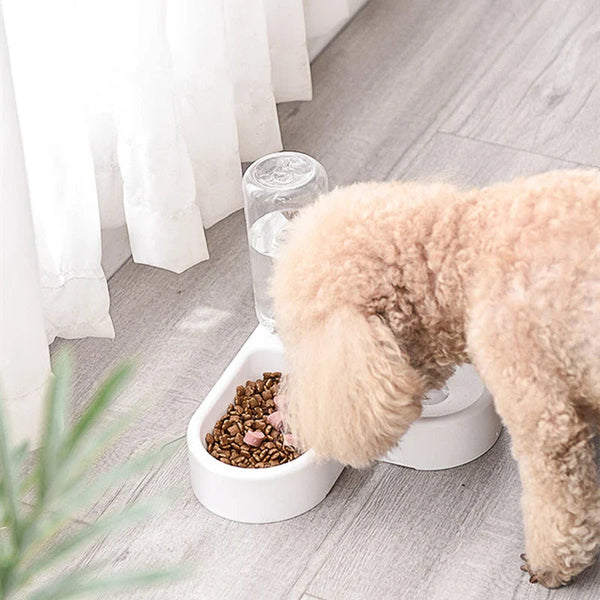 Automatic Pet Feeder | Durable Plastic 2-in-1 Food and Water Dispenser | Space-Saving Corner Design 1