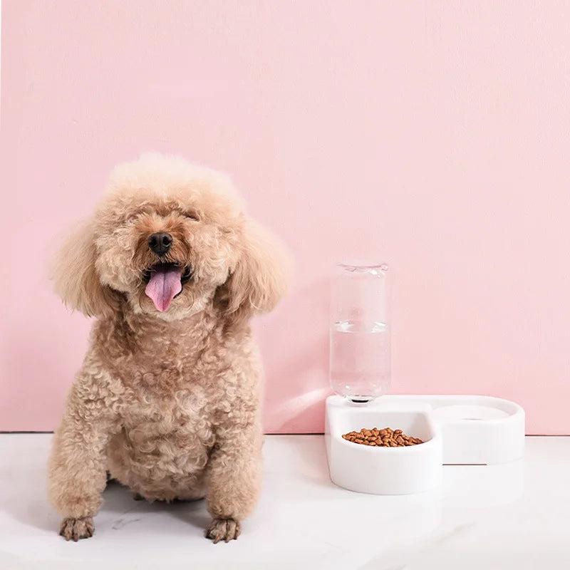 Automatic Pet Feeder | Durable Plastic 2-in-1 Food and Water Dispenser | Space-Saving Corner Design 3