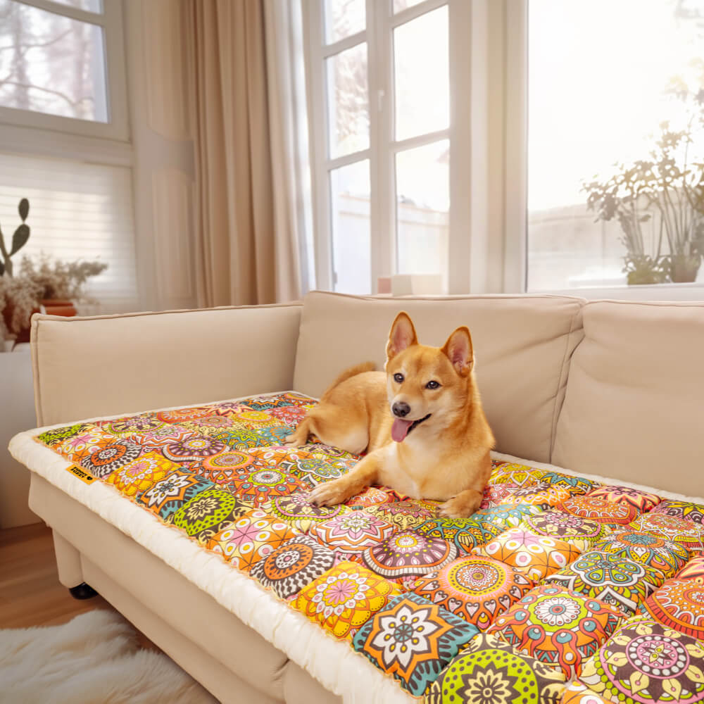 Garden Chic Cotton One-Piece Pet Friendly Protective Silky Couch Cover