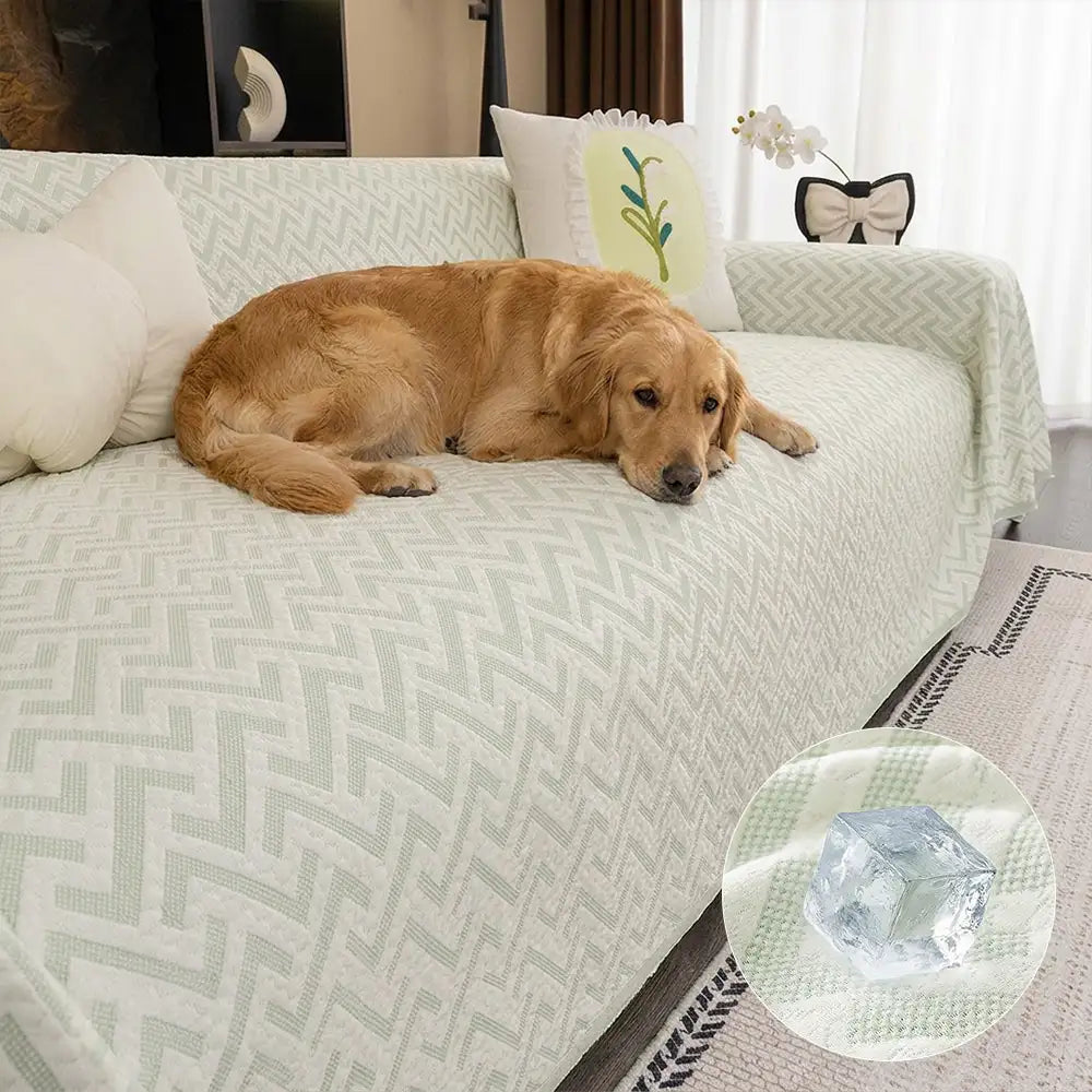 Breathable Cooling Ice Silk Heat-Absorbing Large Sofa Blanket Stretch Couch Cover