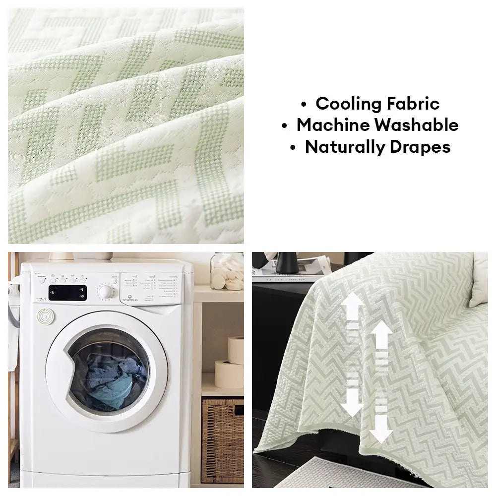 Breathable Cooling Ice Silk Heat-Absorbing Large Sofa Blanket Stretch Couch Cover