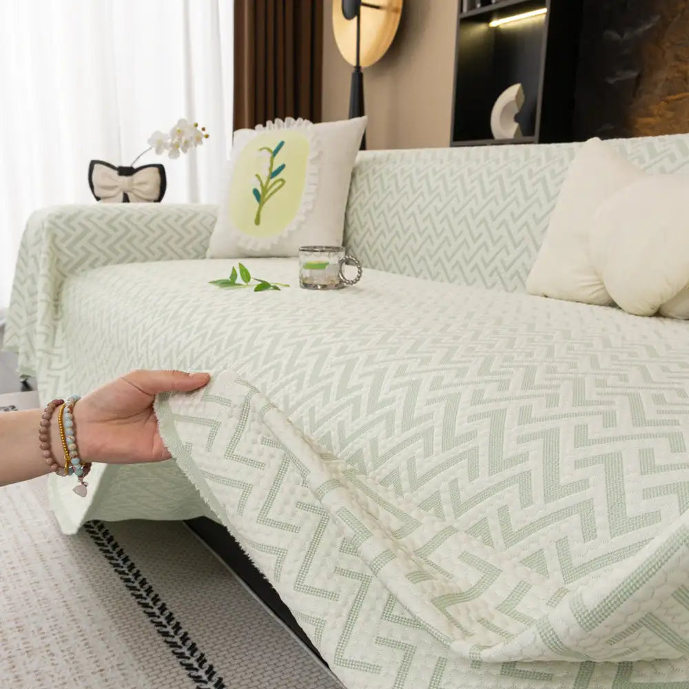 Breathable Cooling Ice Silk Heat-Absorbing Large Sofa Blanket Stretch Couch Cover