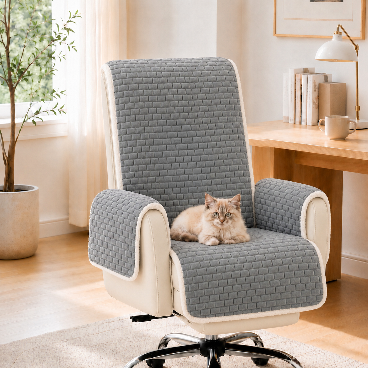 Plush Scratch-Resistant Recliner Luxe Couch Covers Slipcovers with Elastic Straps