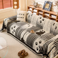 Cartoon Paw Print Chenille Anti-Scratch Throw Anti-Slip Couch Cover