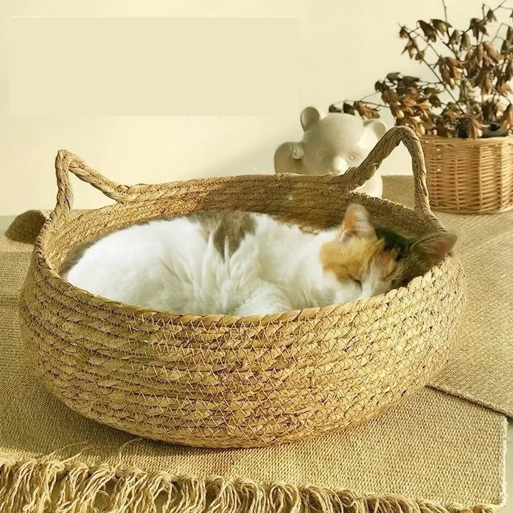 Cat Bed | Handmade Cotton Woven Nest | Cozy and Versatile 0