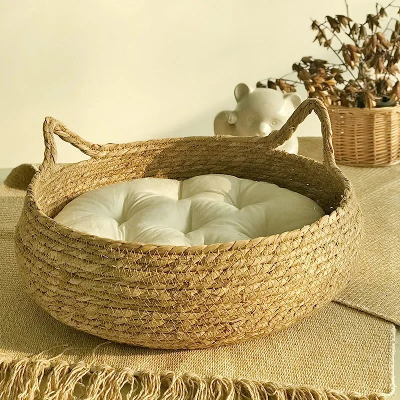 Cat Bed | Handmade Cotton Woven Nest | Cozy and Versatile 2