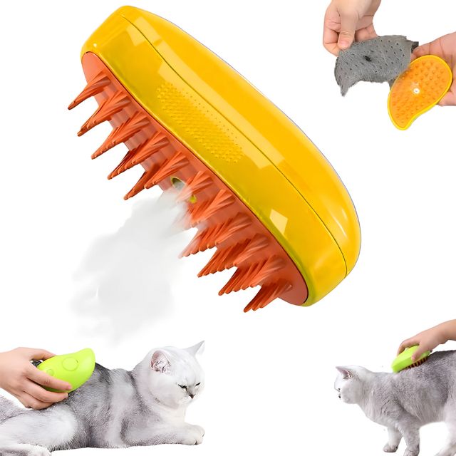 Cat Grooming Brush | Gentle Silicone Bristles for Shedding | Ergonomic Design for All Breeds 0