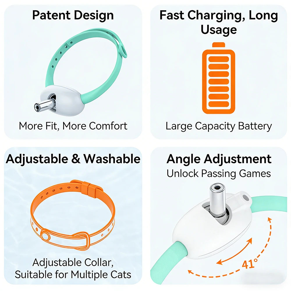 Cat Interactive Laser Collar | Adjustable Lightweight USB Rechargeable Toy 4