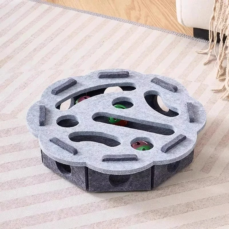 Cat Interactive Puzzle Toy Box | Durable Felt Play Station for Indoor Cats 10