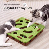 Cat Interactive Puzzle Toy Box | Durable Felt Play Station for Indoor Cats 2