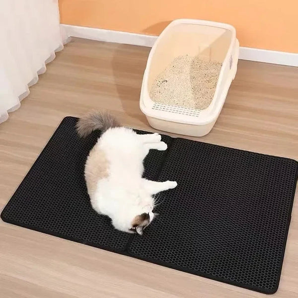 Cat Litter Mat | Waterproof Non-Slip Litter Box Mat | Durable Kitty Litter Catching Mat for Clean Paws 0