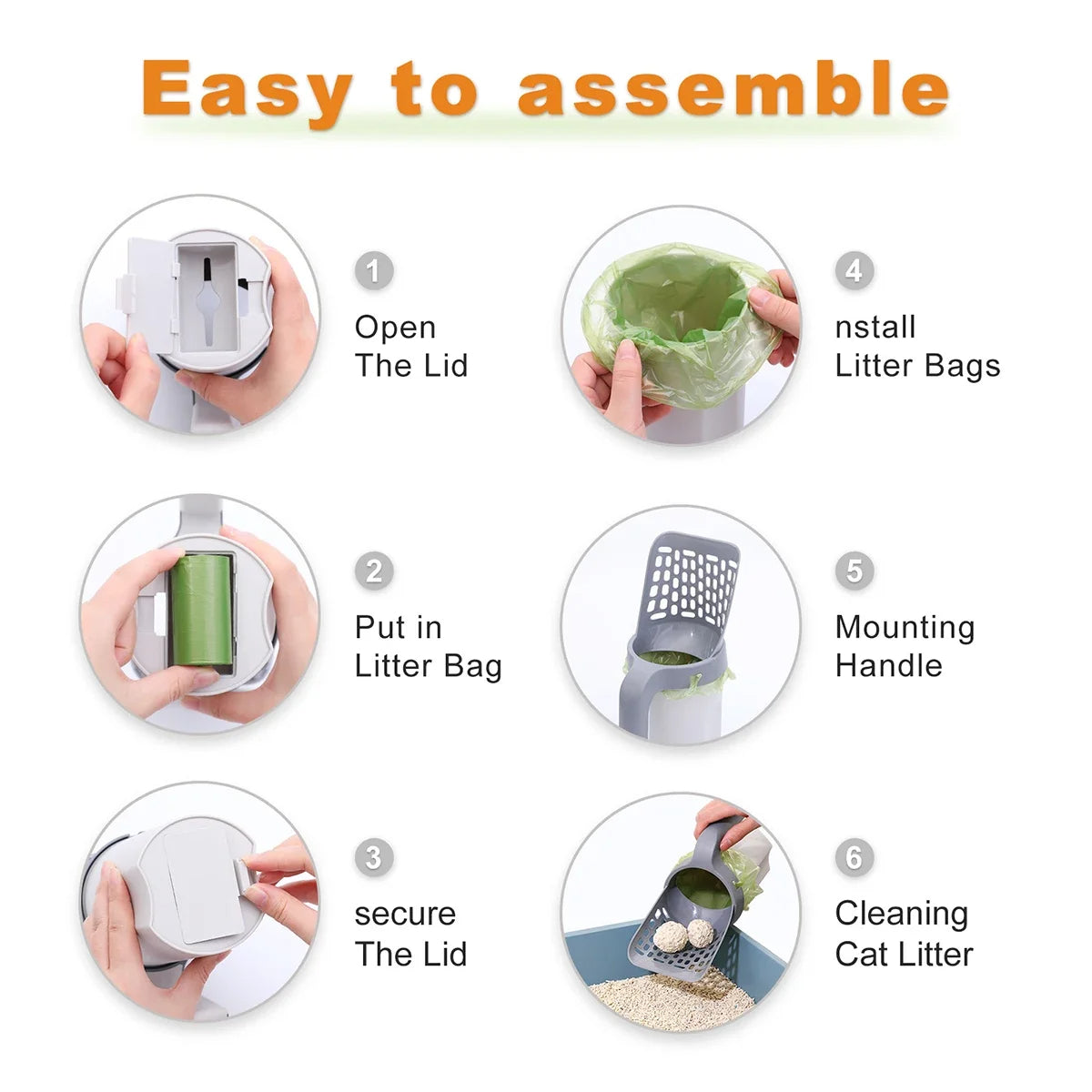 Cat Litter Scoop with Built-In Waste Container | Durable and Efficient Sifting Tool 2
