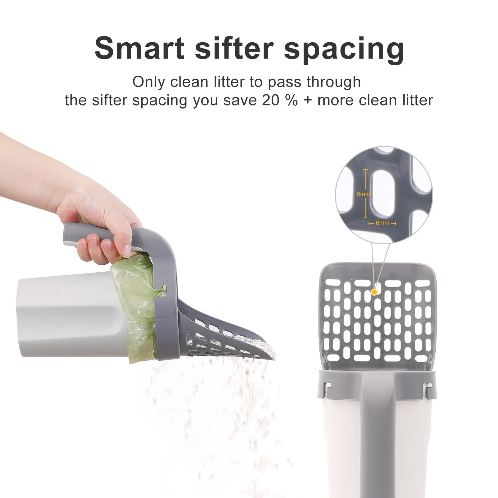 Cat Litter Scoop with Built-In Waste Container | Durable and Efficient Sifting Tool 3