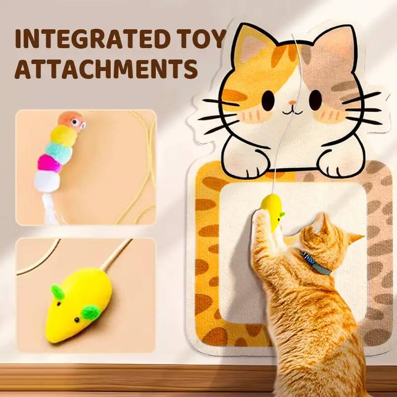 Cat Wall Scratching Post | Durable Felt Vertical Cat Toy 2