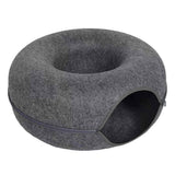 Cat's Cozy Felt Donut Bed | Scratch-Resistant Multi-Cat Hideaway 2