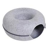 Cat's Cozy Felt Donut Bed | Scratch-Resistant Multi-Cat Hideaway 6