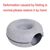 Cat's Cozy Felt Donut Bed | Scratch-Resistant Multi-Cat Hideaway 7