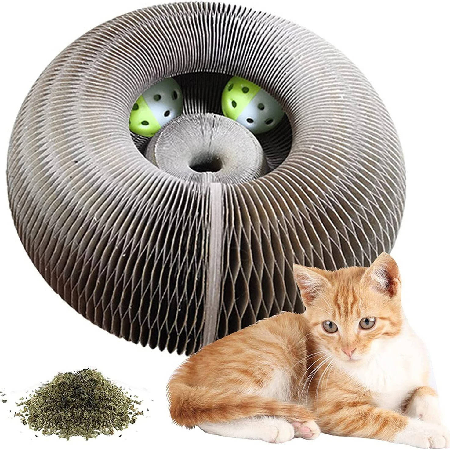 Cat's Eco-Friendly Cardboard Scratcher | Interactive Ball Track Design 5