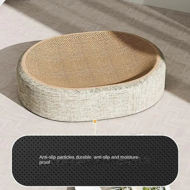 Cat's Sisal Scratching Bed | Comfortable Oval Lounge and Scratch Surface 2