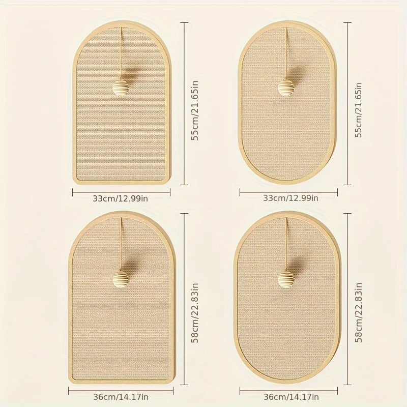 Cat's Wall-Mounted Sisal Scratch Pad | Durable Multi-Functional Scratching Mat 2
