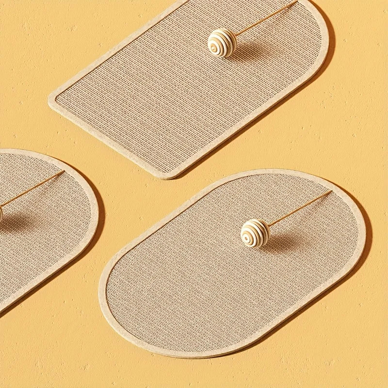 Cat's Wall-Mounted Sisal Scratch Pad | Durable Multi-Functional Scratching Mat 4