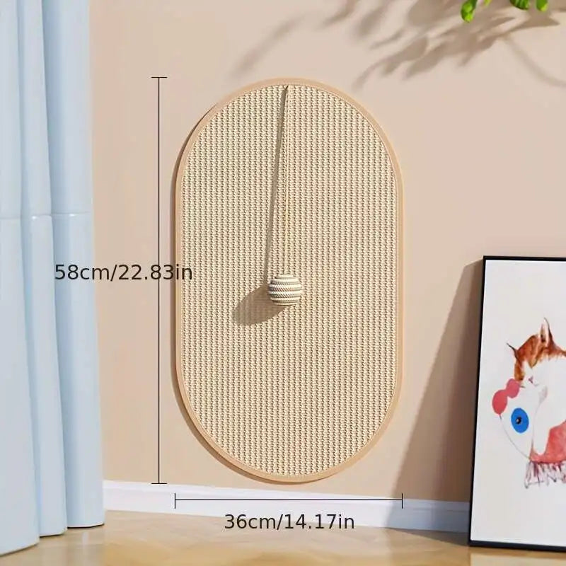 Cat's Wall-Mounted Sisal Scratch Pad | Durable Multi-Functional Scratching Mat 7