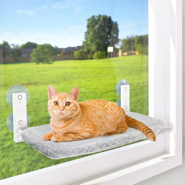 Cat's Window Perch | Dual-Sided Fabric Cat Hammock | Secure Suction Mount 0