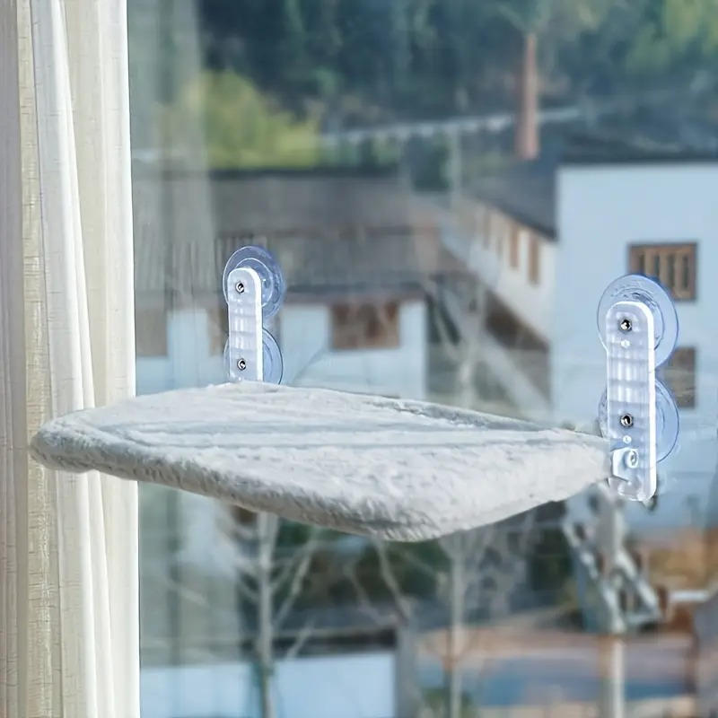 Cat's Window Perch | Dual-Sided Fabric Cat Hammock | Secure Suction Mount 3