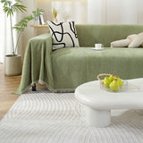 Chenille Blanket Herringbone Tassel All-Season Couch Cover