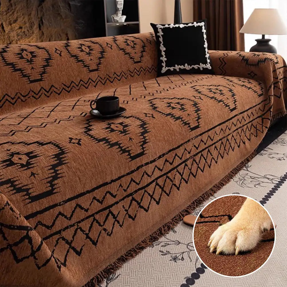 Chenille Retro Durable Scratch-resistant Sofa Protection All-Season Couch Cover