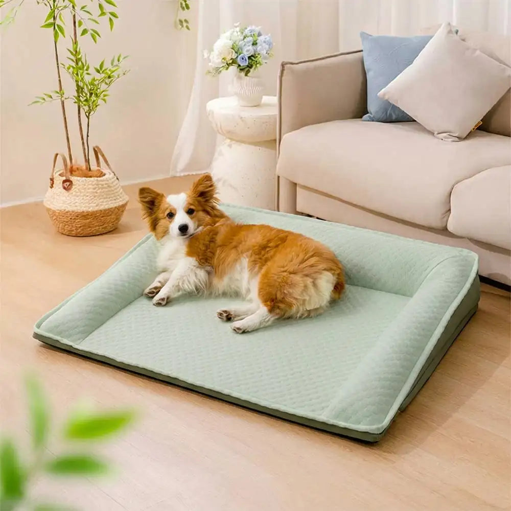 Cooling Ice Silk Dog Bed | Supportive Non-Slip Pet Lounger for Comfortable Resting 1