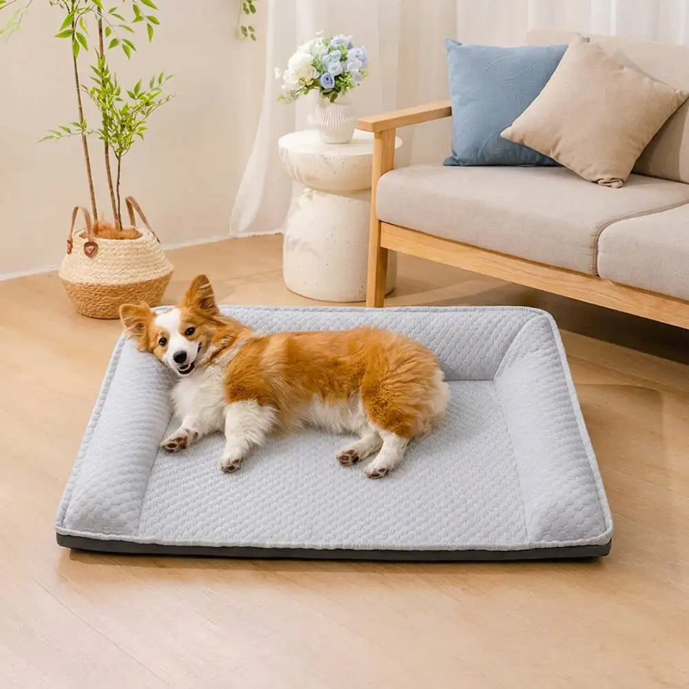 Cooling Ice Silk Dog Bed | Supportive Non-Slip Pet Lounger for Comfortable Resting 2