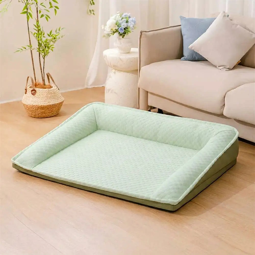 Cooling Ice Silk Dog Bed | Supportive Non-Slip Pet Lounger for Comfortable Resting 7