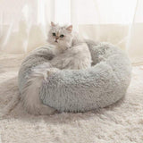 Cozy Plush Cat Bed | Ultra-Soft Calming Retreat | Non-Slip Design for Anxious Cats 0
