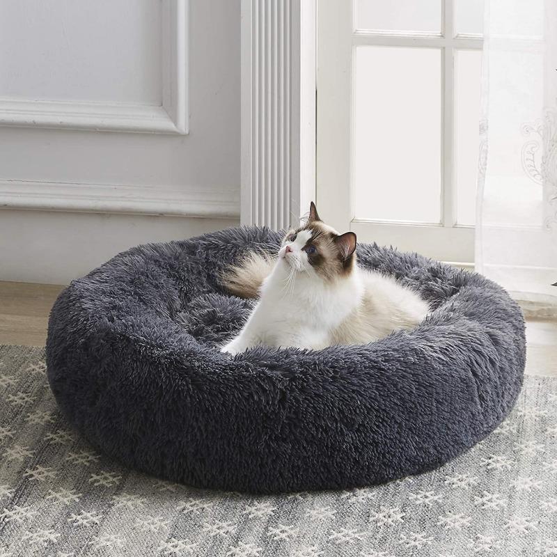 Cozy Plush Cat Bed | Ultra-Soft Calming Retreat | Non-Slip Design for Anxious Cats 2