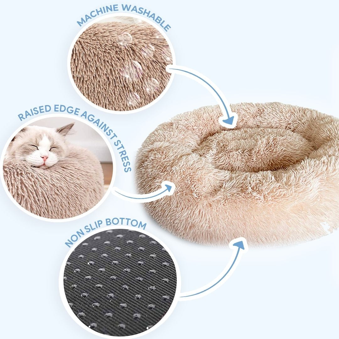 Cozy Plush Cat Bed | Ultra-Soft Calming Retreat | Non-Slip Design for Anxious Cats 6