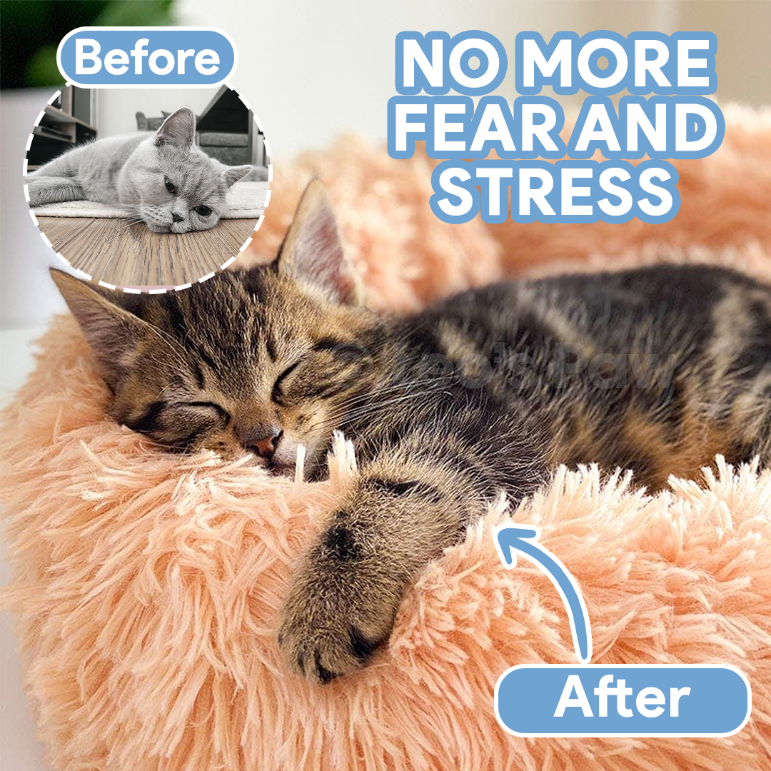 Cozy Plush Cat Bed | Ultra-Soft Calming Retreat | Non-Slip Design for Anxious Cats 8